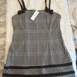 Urban Outfitters Black and White Fitted Camisole Dress